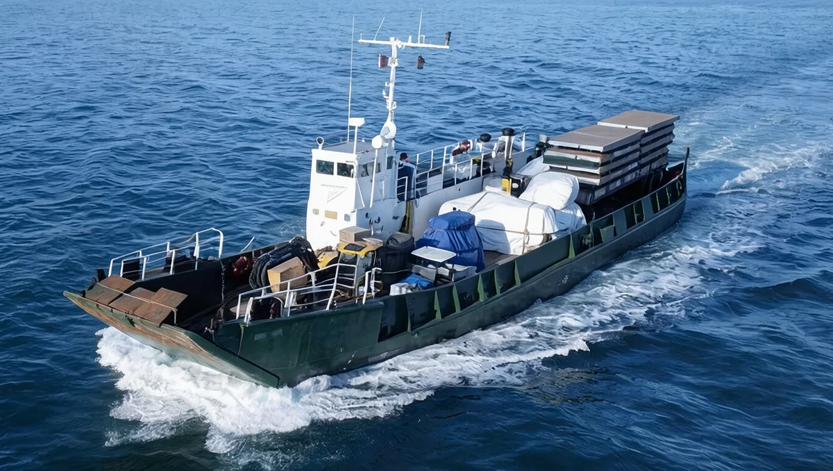 The Bimini Cat landing craft under way